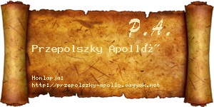 Przepolszky Apolló névjegykártya